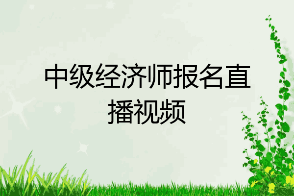 中级经济师报名直播视频