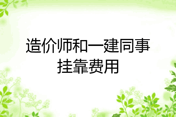 造价师和一建同事挂靠费用