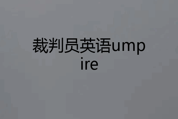 裁判员英语umpire