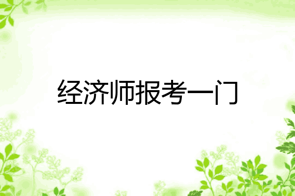 经济师报考一门
