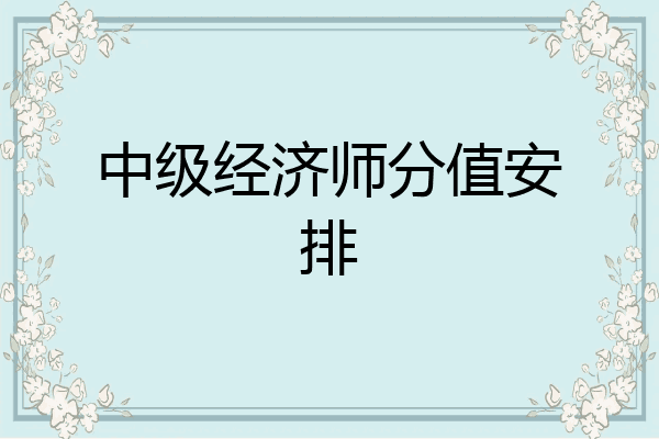 中级经济师分值安排
