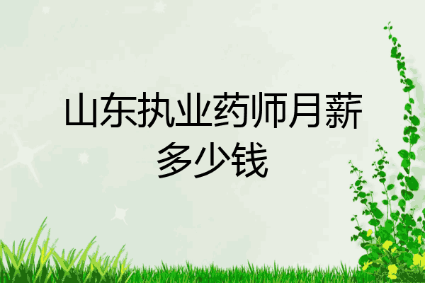 山东执业药师月薪多少钱