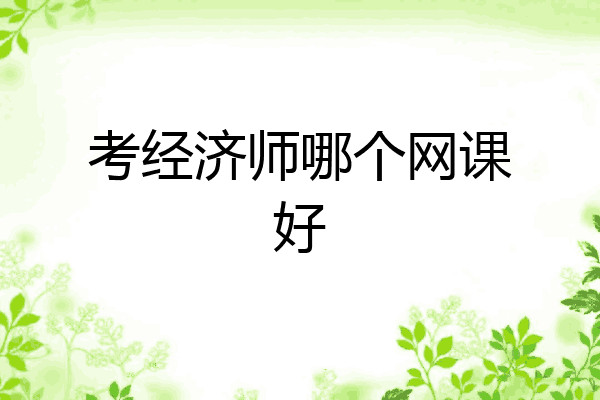 考经济师哪个网课好