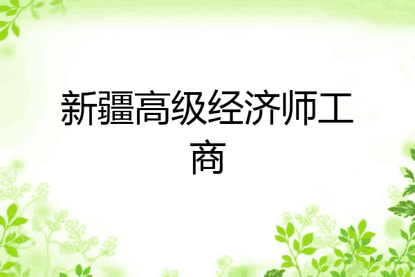 新疆高级经济师工商