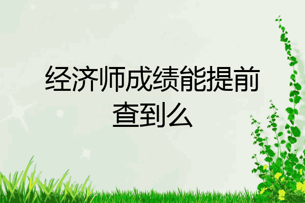 经济师成绩能提前查到么