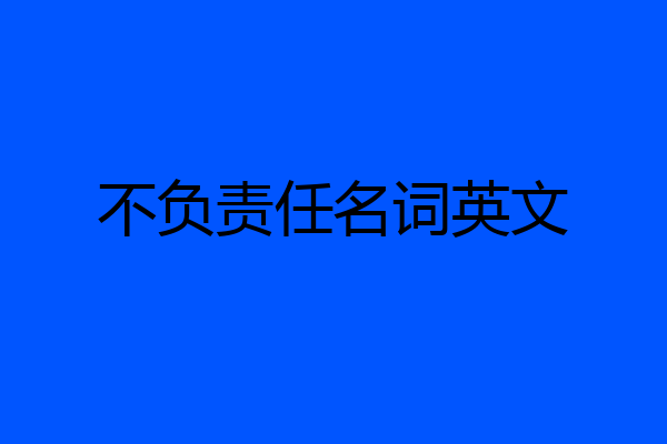 不负责任名词英文