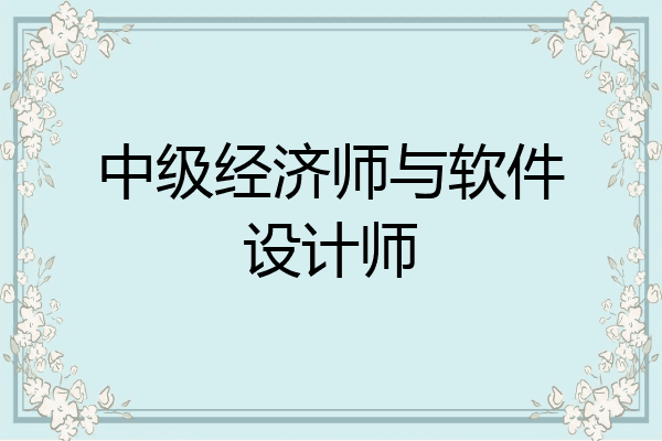 中级经济师与软件设计师