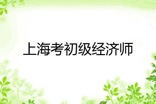 上海考初级经济师