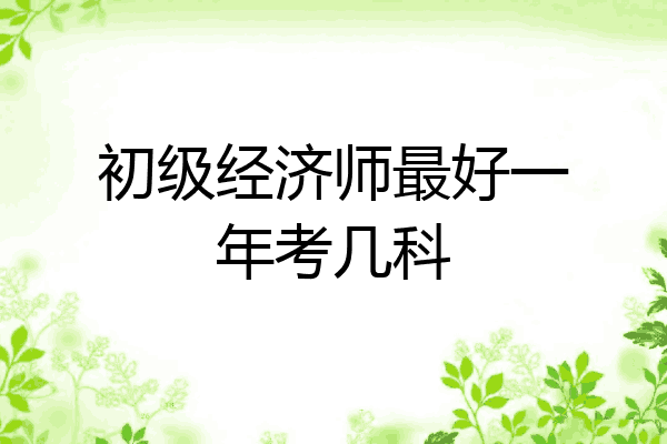 初级经济师最好一年考几科