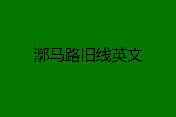 漷马路旧线英文