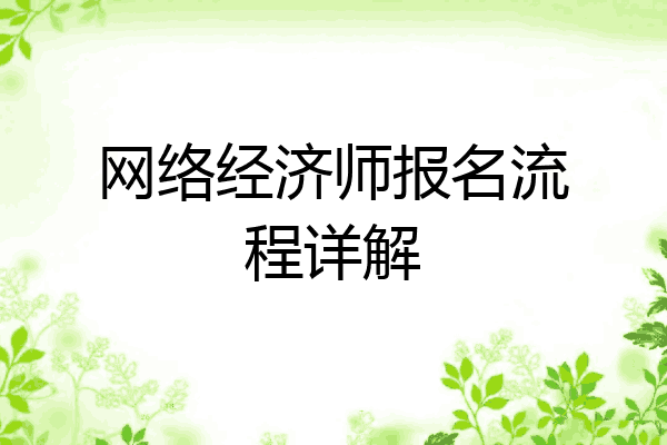 网络经济师报名流程详解