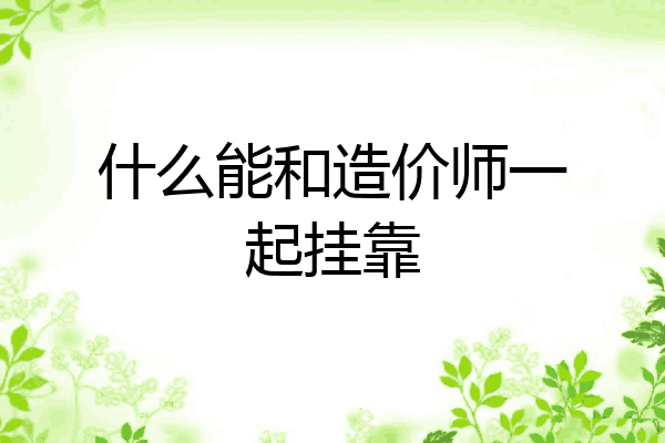 什么能和造价师一起挂靠