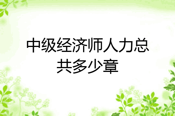 中级经济师人力总共多少章