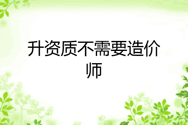 升资质不需要造价师