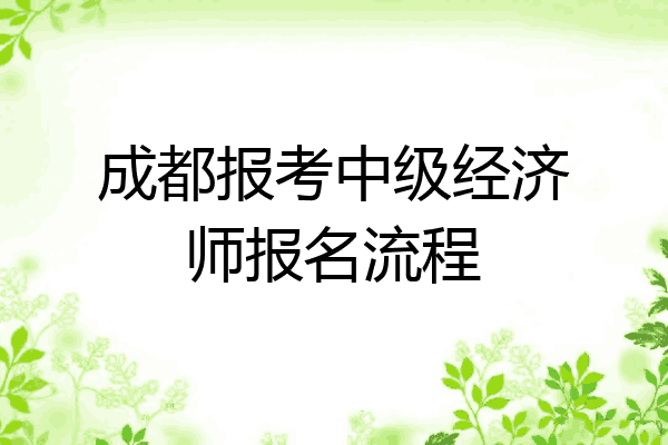 成都报考中级经济师报名流程