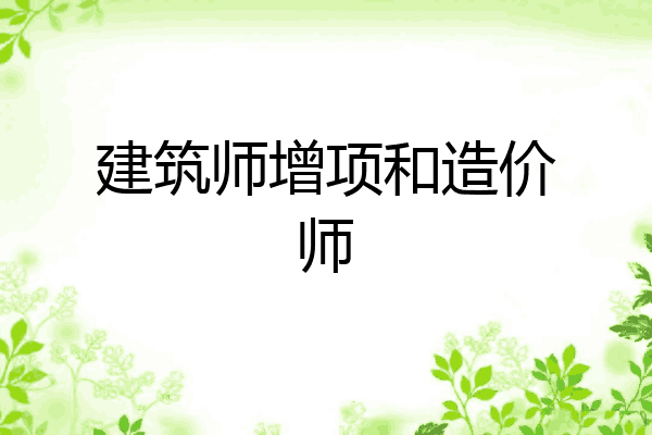 建筑师增项和造价师