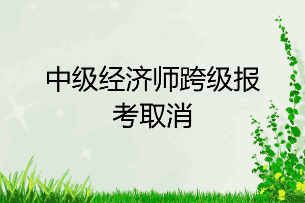中级经济师跨级报考取消