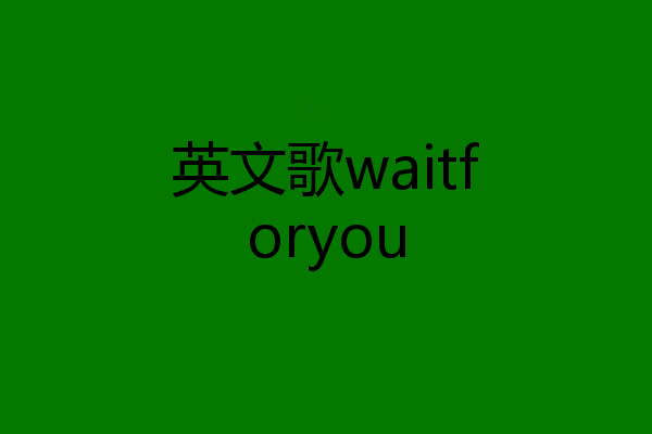 英文歌waitforyou