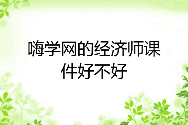 嗨学网的经济师课件好不好