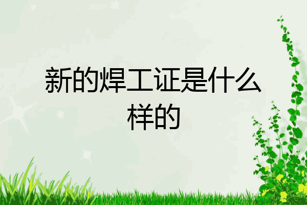 新的焊工证是什么样的