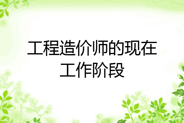 工程造价师的现在工作阶段