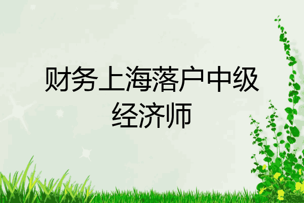 财务上海落户中级经济师