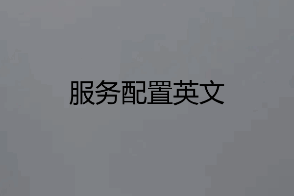 服务配置英文