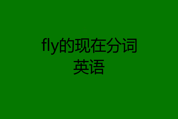 fly的现在分词英语