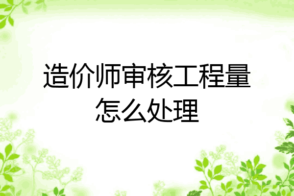 造价师审核工程量怎么处理