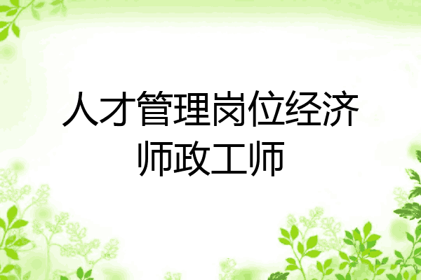 人才管理岗位经济师政工师