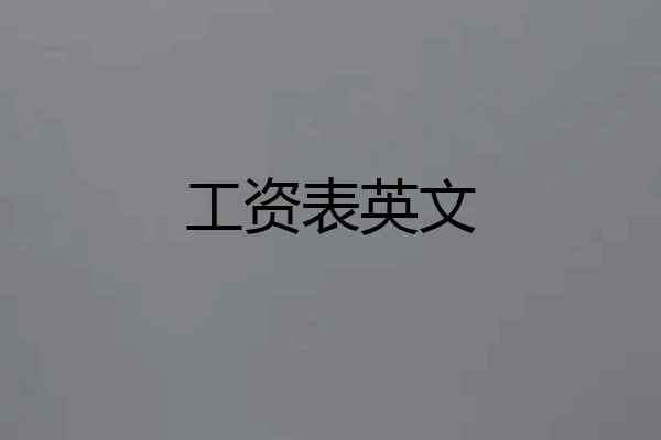 工资表英文