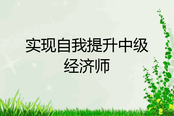 实现自我提升中级经济师