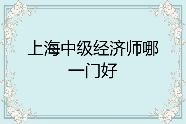 上海中级经济师哪一门好