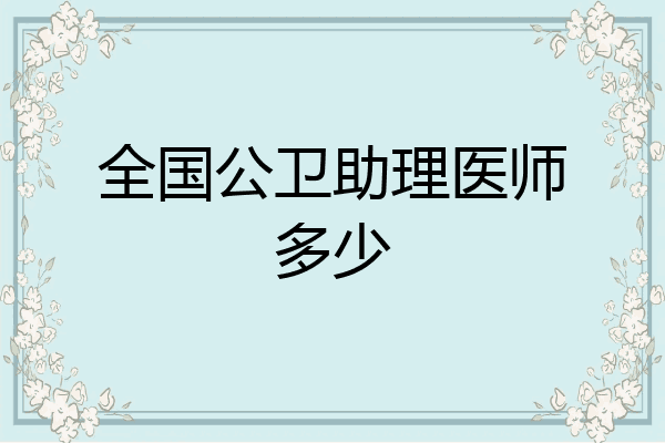 全国公卫助理医师多少