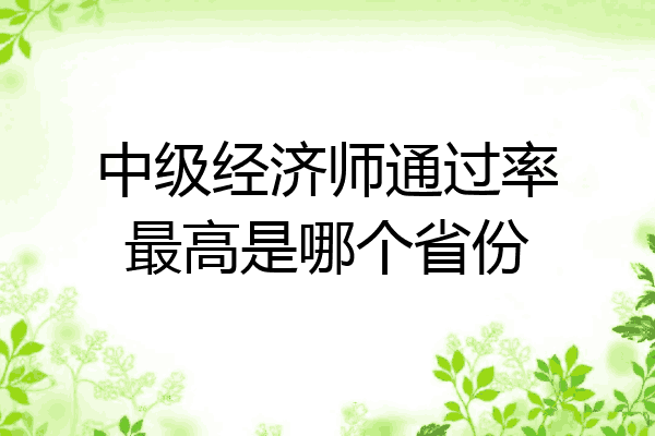 中级经济师通过率最高是哪个省份