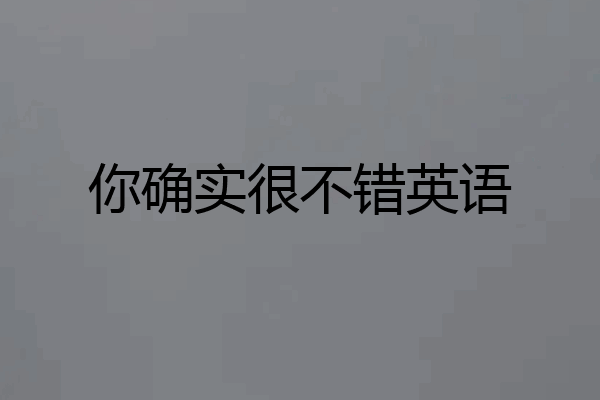 你确实很不错英语