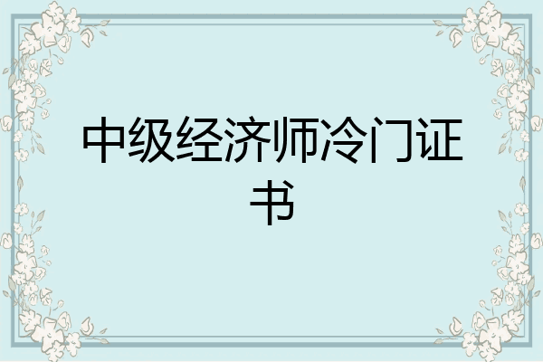 中级经济师冷门证书