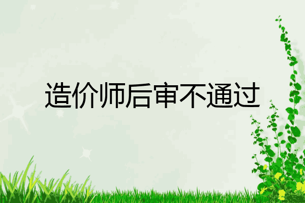 造价师后审不通过