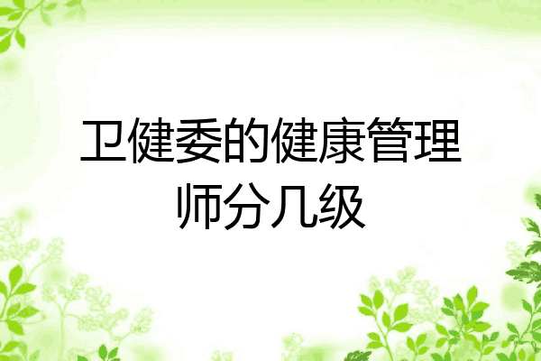卫健委的健康管理师分几级