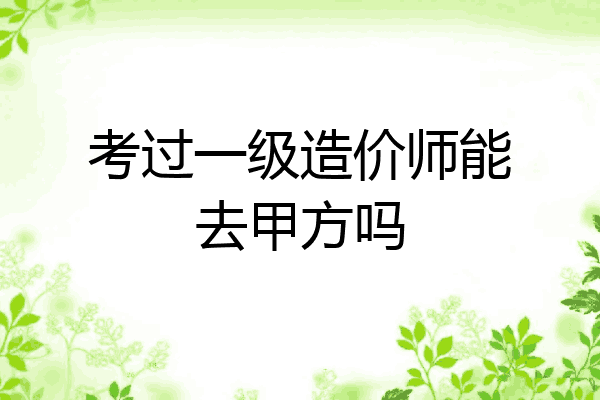 考过一级造价师能去甲方吗