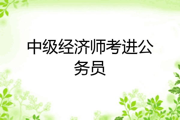 中级经济师考进公务员