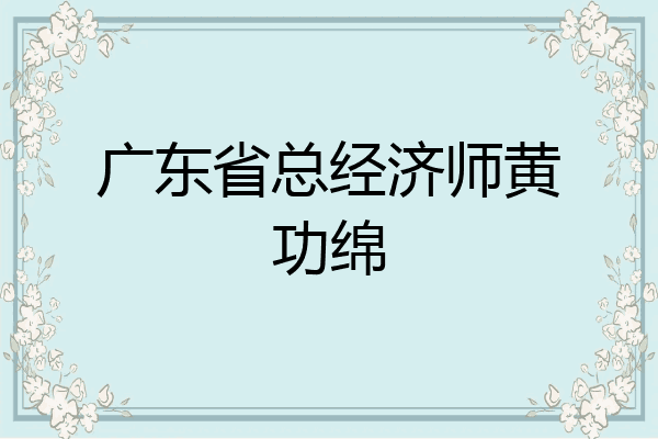 广东省总经济师黄功绵