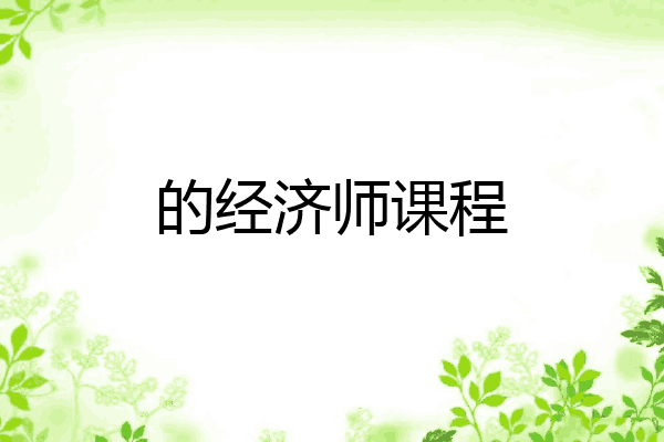 的经济师课程