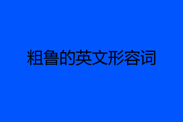 粗鲁的英文形容词