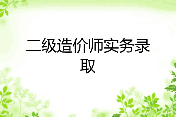 二级造价师实务录取