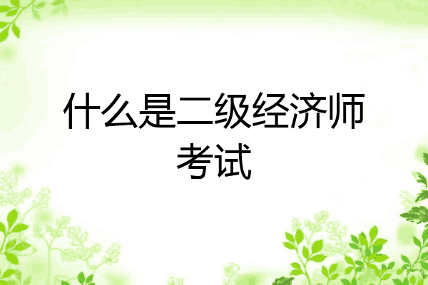 什么是二级经济师考试