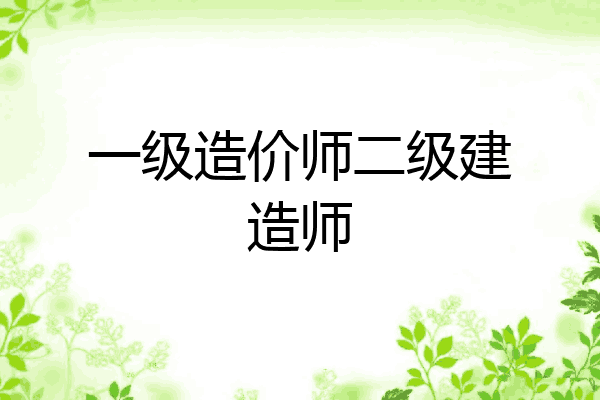 一级造价师二级建造师