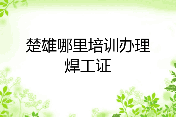楚雄哪里培训办理焊工证