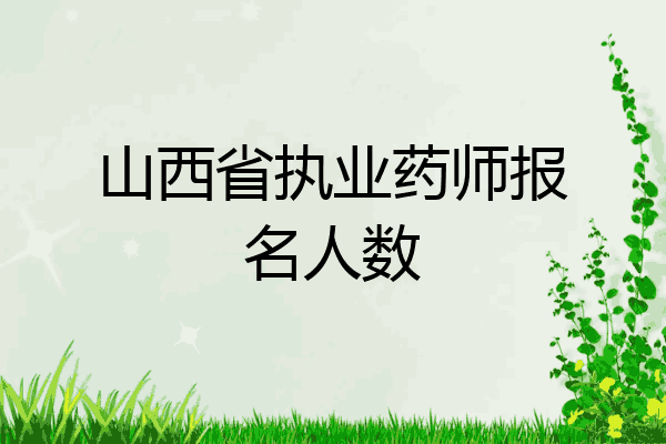山西省执业药师报名人数