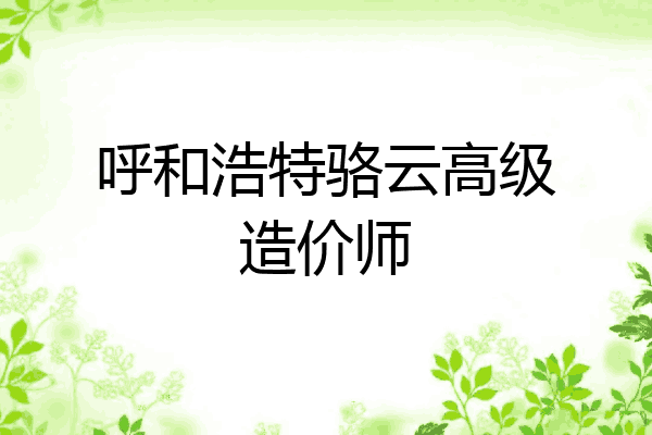 呼和浩特骆云高级造价师